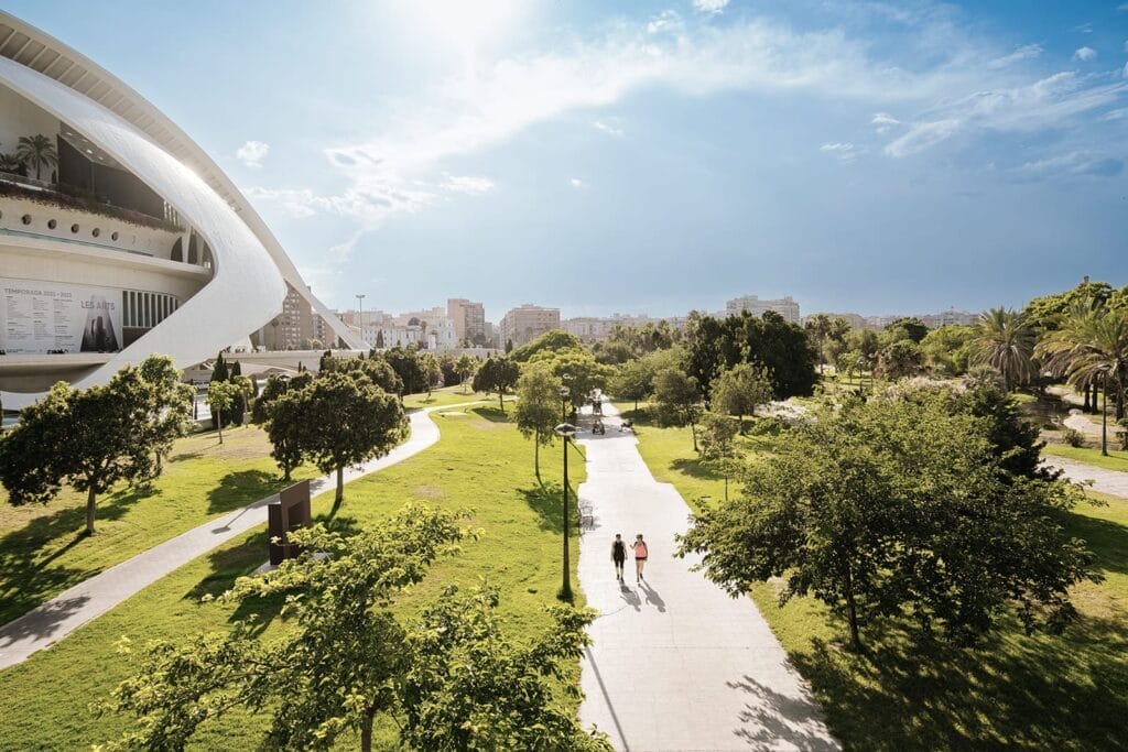 Turia Gardens in the old riverbed, Valencia, Spain